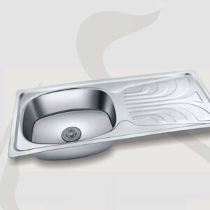 SILVER BOWL WITH DRAIN BOARD