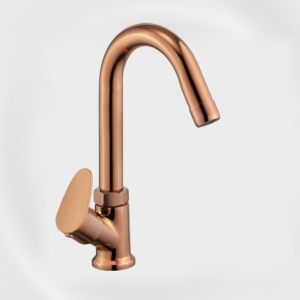 Rose Gold Pillar Tap with Swivel Spout