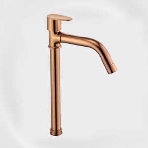 Rose Gold Swan Neck Tall Basin Mixer Tap